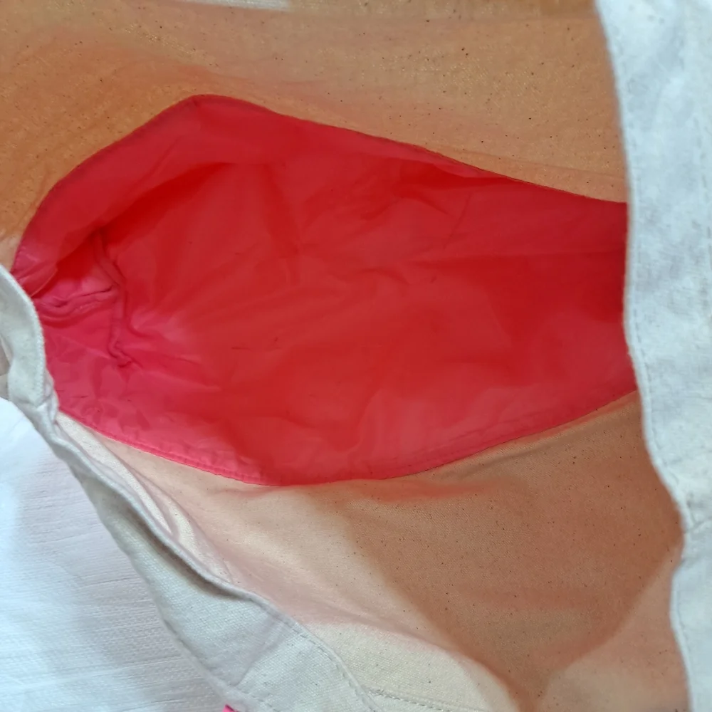 Victoria's Secret Large Pink Vinyl Canvas Tote